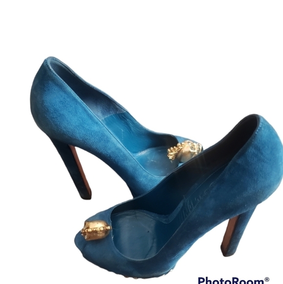 HP. ALEXANDER Mcqueen Mohawk Skull Head Platform Heels - Picture 4 of 15